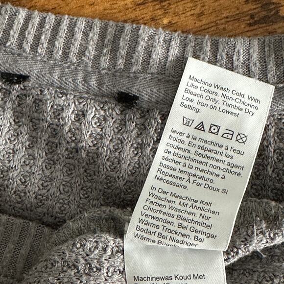 J Crew Thermal Waffle Henley Shirt Size Large Gray Top Loungewear Preppy VGUC - Picture 7 of 7